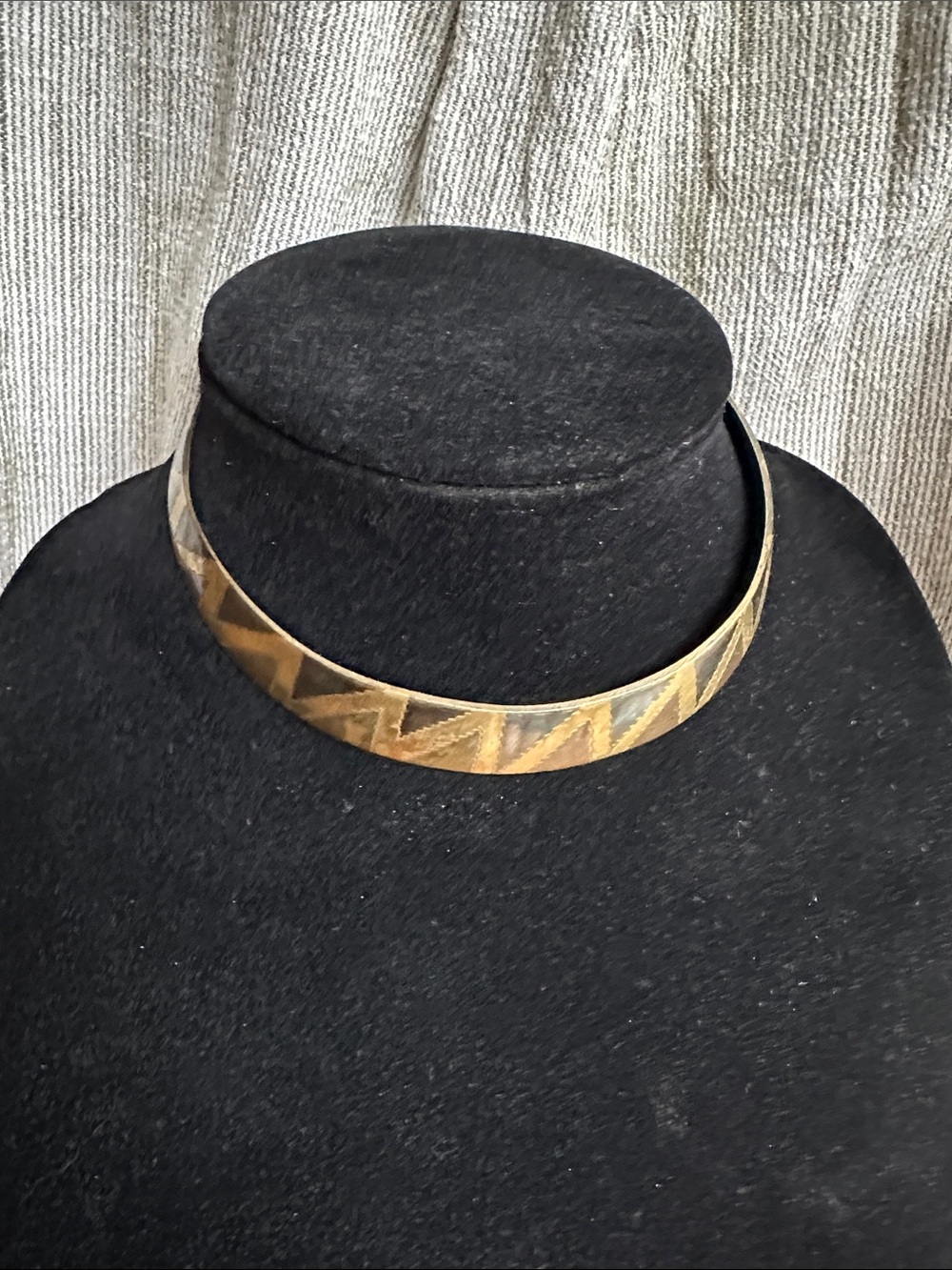 Geometric Brass Choker Necklace